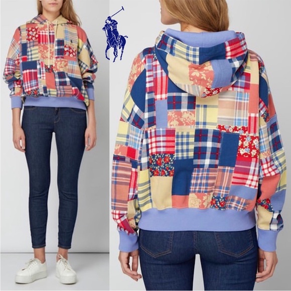 NEW Polo Ralph Lauren Oversized Limited Edition Patchwork Hoodie - Picture 1 of 14